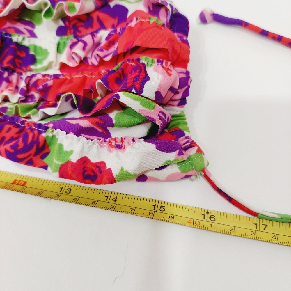 Junior Ruffled Floral Tie Bakini 2-pc Bathing Suit, Xhilaration Large - Picture 11 of 12